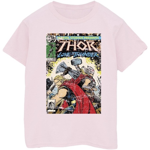 Abbigliamento Donna T-shirts a maniche lunghe Marvel Thor Love And Thunder Vintage Poster Rosso