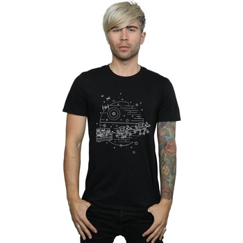 Abbigliamento Uomo T-shirts a maniche lunghe Disney Death Star Sleigh Nero
