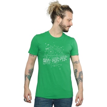 Abbigliamento Uomo T-shirts a maniche lunghe Disney Death Star Sleigh Verde