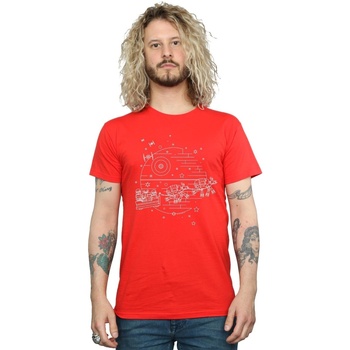 Abbigliamento Uomo T-shirts a maniche lunghe Disney Death Star Sleigh Rosso