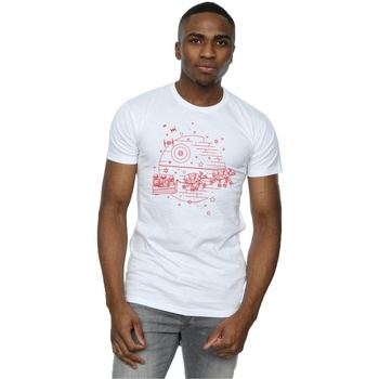 Abbigliamento Uomo T-shirts a maniche lunghe Disney Death Star Sleigh Bianco