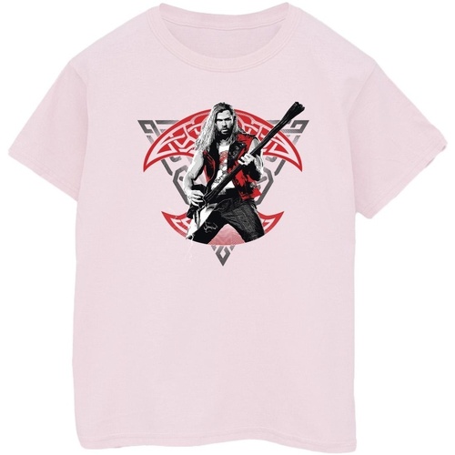Abbigliamento Donna T-shirts a maniche lunghe Marvel Thor Love And Thunder Solo Guitar Rosso