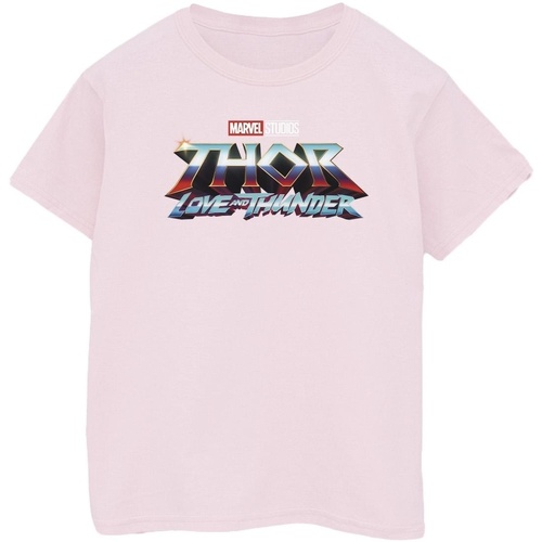 Abbigliamento Donna T-shirts a maniche lunghe Marvel Thor Love And Thunder Logo Rosso