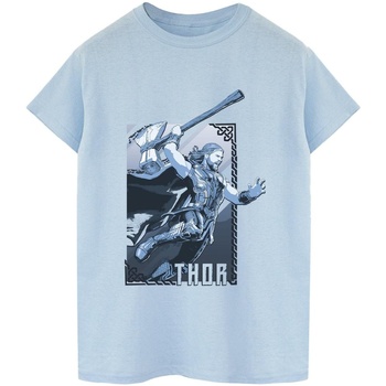 Abbigliamento Donna T-shirts a maniche lunghe Marvel Thor Love And Thunder Attack Blu