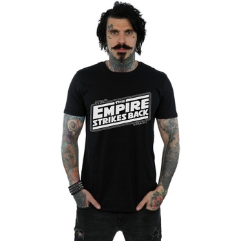 Abbigliamento Uomo T-shirts a maniche lunghe Disney The Empire Strikes Back Logo Nero