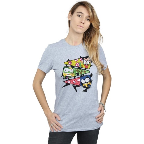 Abbigliamento Donna T-shirts a maniche lunghe Dc Comics Teen Titans Go Pizza Slice Grigio