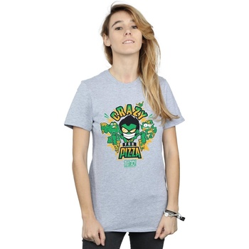 Abbigliamento Donna T-shirts a maniche lunghe Dc Comics Teen Titans Go Crazy For Pizza Grigio