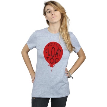 Abbigliamento Donna T-shirts a maniche lunghe It Pennywise You'll Float Too Grigio