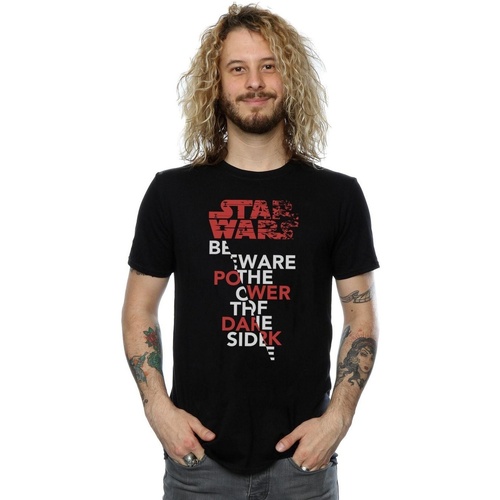 Abbigliamento Uomo T-shirts a maniche lunghe Disney The Last Jedi Power Of The Dark Side Nero