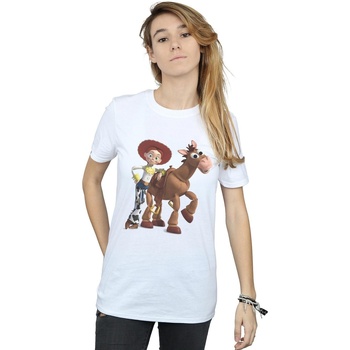 Abbigliamento Donna T-shirts a maniche lunghe Disney Toy Story 4 Jessie And Bullseye Bianco