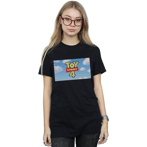 Abbigliamento Donna T-shirts a maniche lunghe Disney Toy Story 4 Cloud Logo Nero