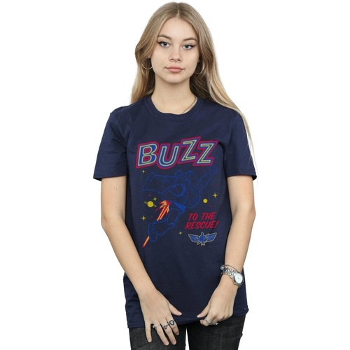 Abbigliamento Donna T-shirts a maniche lunghe Disney Toy Story 4 Buzz To The Rescue Blu