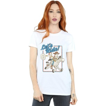 Abbigliamento Donna T-shirts a maniche lunghe Disney Toy Story 4 Let's Ride Bianco