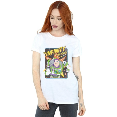 Abbigliamento Donna T-shirts a maniche lunghe Disney Toy Story 4 Buzz To Infinity Bianco