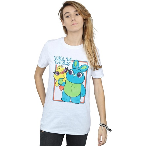 Abbigliamento Donna T-shirts a maniche lunghe Disney Toy Story 4 Duck And Bunny Wild And Wacky Bianco