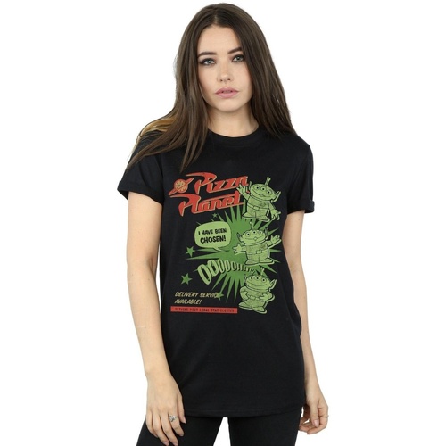 Abbigliamento Donna T-shirts a maniche lunghe Disney Toy Story 4 Pizza Planet Little Green Men Nero