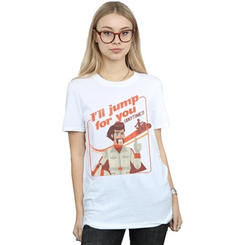 Abbigliamento Donna T-shirts a maniche lunghe Disney Toy Story 4 Duke I'll Jump For You Bianco