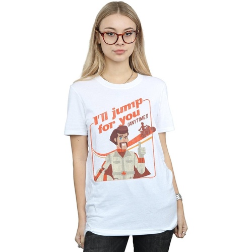 Abbigliamento Donna T-shirts a maniche lunghe Disney Toy Story 4 Duke I'll Jump For You Bianco
