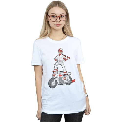 Abbigliamento Donna T-shirts a maniche lunghe Disney Toy Story 4 Duke Caboom Pose Bianco