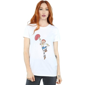 Abbigliamento Donna T-shirts a maniche lunghe Disney Toy Story 4 Jessie Jump Pose Bianco