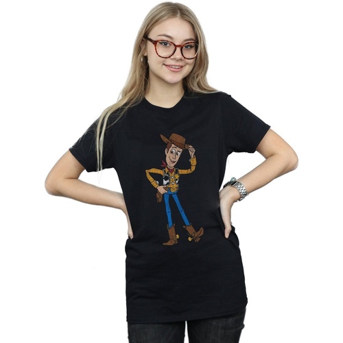 Abbigliamento Donna T-shirts a maniche lunghe Disney Toy Story 4 Sheriff Woody Pose Nero