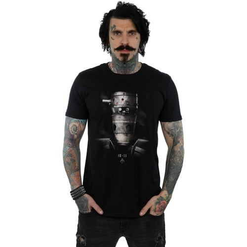 Abbigliamento Uomo T-shirts a maniche lunghe Disney The Mandalorian IG-11 Droid Poster Nero