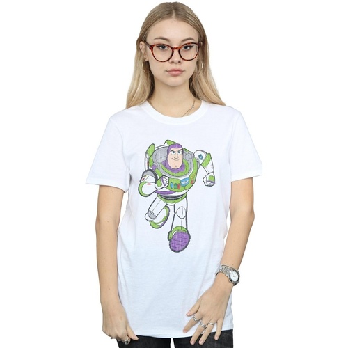 Abbigliamento Donna T-shirts a maniche lunghe Disney Toy Story 4 Classic Buzz Lightyear Bianco