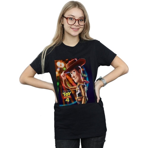 Abbigliamento Donna T-shirts a maniche lunghe Disney Toy Story 4 Woody Poster Nero