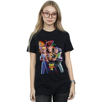 Abbigliamento Donna T-shirts a maniche lunghe Disney Toy Story 4 Buzz Woody And Bo Peep Poster Nero