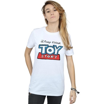 Abbigliamento Donna T-shirts a maniche lunghe Disney Toy Story Cartoon Logo Bianco