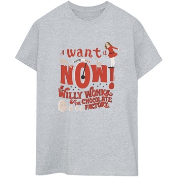 Abbigliamento Donna T-shirts a maniche lunghe Willy Wonka Verruca Salt I Want It Now Grigio
