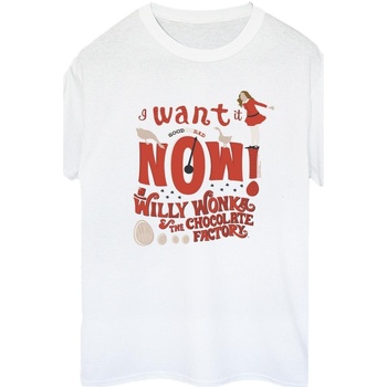 Abbigliamento Donna T-shirts a maniche lunghe Willy Wonka Verruca Salt I Want It Now Bianco