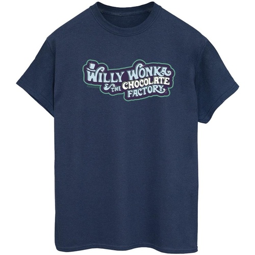 Abbigliamento Donna T-shirts a maniche lunghe Willy Wonka Chocolate Factory Logo Blu