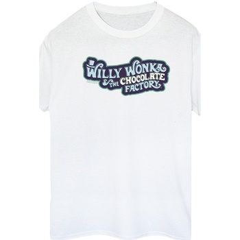 Abbigliamento Donna T-shirts a maniche lunghe Willy Wonka Chocolate Factory Logo Bianco