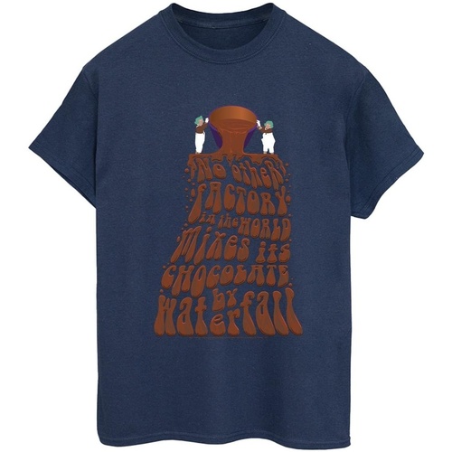 Abbigliamento Donna T-shirts a maniche lunghe Willy Wonka Chocolate Waterfall Blu