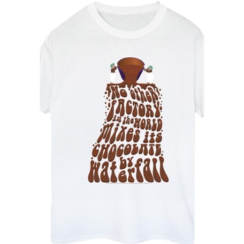 Abbigliamento Donna T-shirts a maniche lunghe Willy Wonka Chocolate Waterfall Bianco