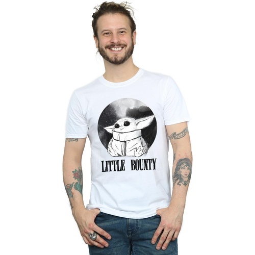 Abbigliamento Uomo T-shirts a maniche lunghe Disney The Mandalorian Little Bounty Bianco