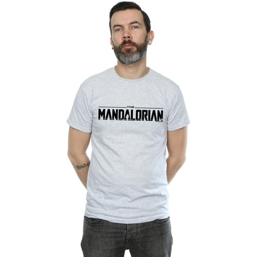 Abbigliamento Uomo T-shirts a maniche lunghe Disney The Mandalorian Logo Grigio
