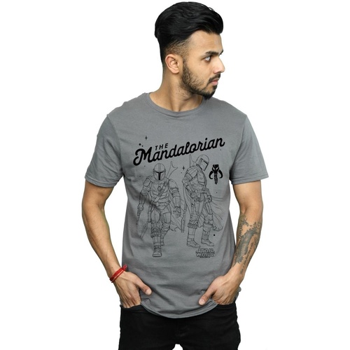 Abbigliamento Uomo T-shirts a maniche lunghe Disney The Mandalorian Hunter Profile Multicolore