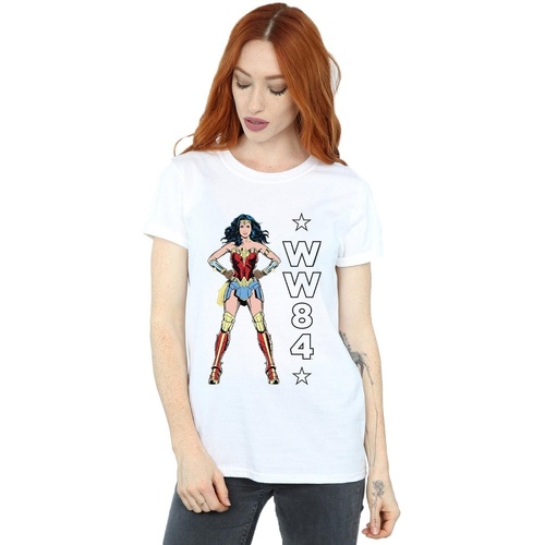 Abbigliamento Donna T-shirts a maniche lunghe Dc Comics Wonder Woman 84 Standing Logo Bianco