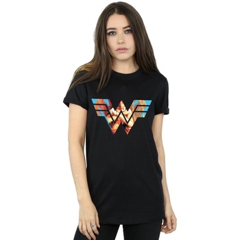 Abbigliamento Donna T-shirts a maniche lunghe Dc Comics Wonder Woman 84 Symbol Crossed Arms Nero