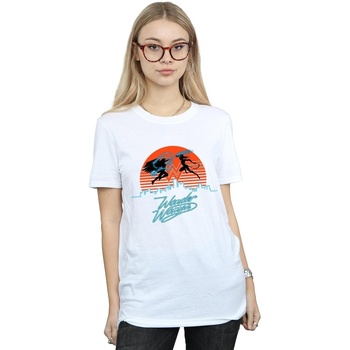 Abbigliamento Donna T-shirts a maniche lunghe Dc Comics Wonder Woman 84 Sunset Battle Bianco