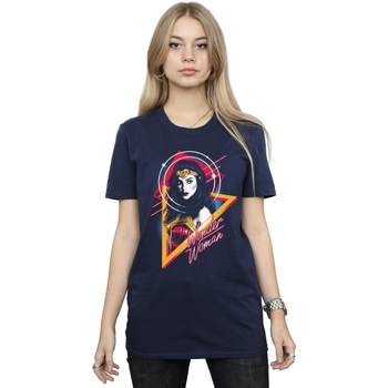 Abbigliamento Donna T-shirts a maniche lunghe Dc Comics Wonder Woman 84 Diana 80s Triangle Blu