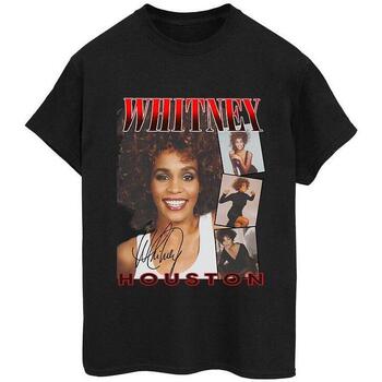 Abbigliamento Donna T-shirts a maniche lunghe Whitney Houston Face Photos Nero