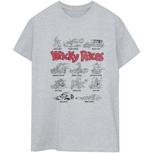 Abbigliamento Donna T-shirts a maniche lunghe Wacky Races Car Lineup Grigio