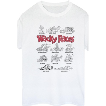 Abbigliamento Donna T-shirts a maniche lunghe Wacky Races Car Lineup Bianco