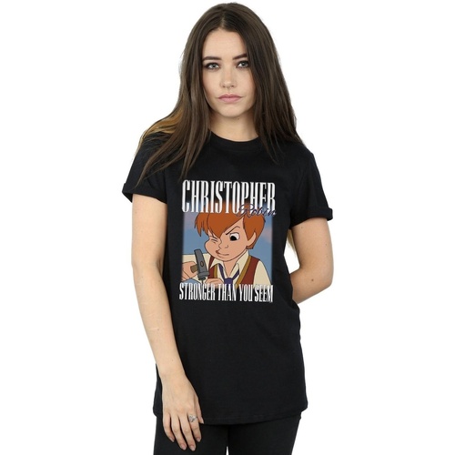 Abbigliamento Donna T-shirts a maniche lunghe Disney Winnie The Pooh Christopher Robin Montage Nero