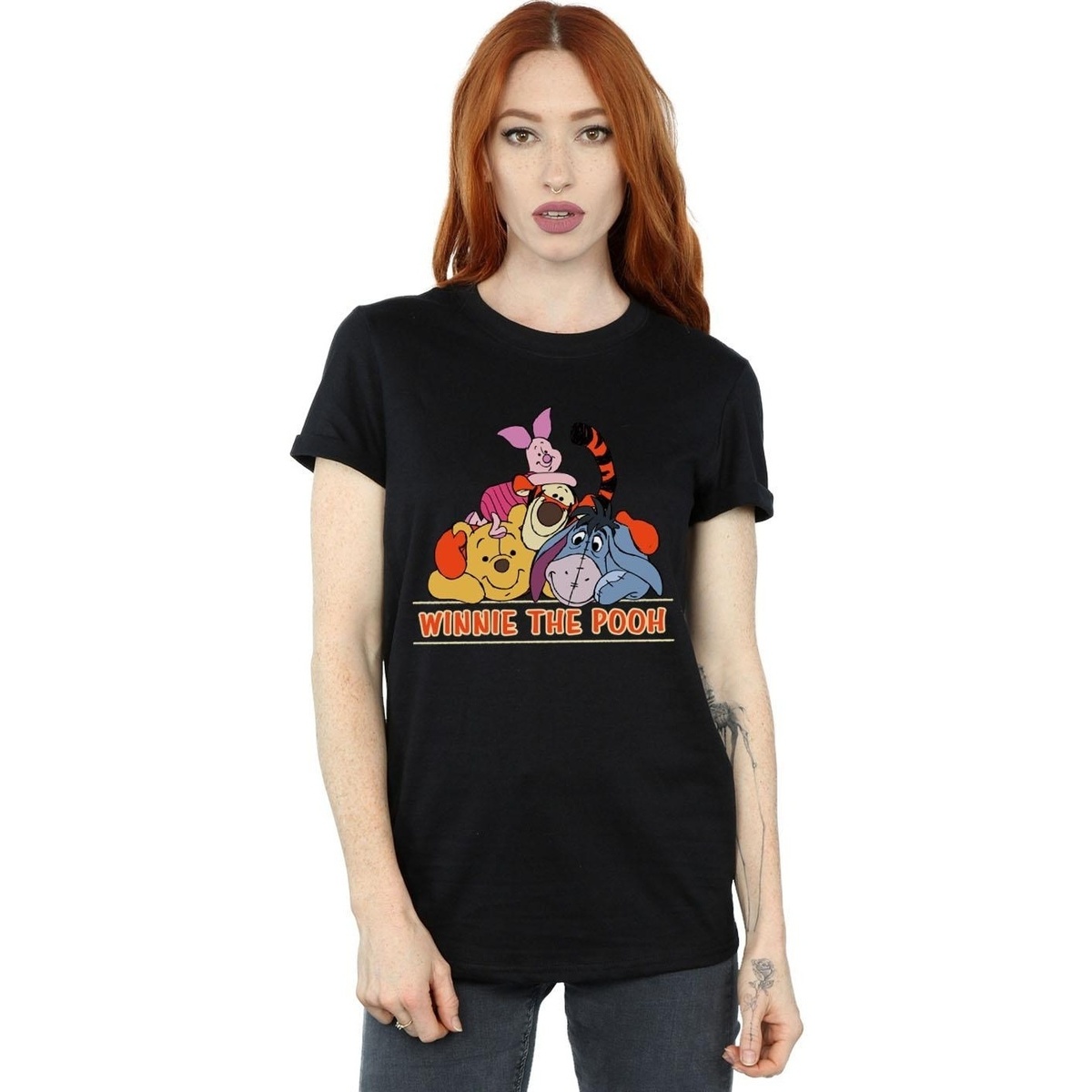 Abbigliamento Donna T-shirts a maniche lunghe Disney Winnie The Pooh Group Nero