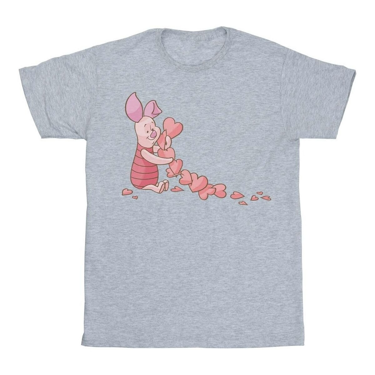 Abbigliamento Donna T-shirts a maniche lunghe Disney Winnie The Pooh Piglet Chain Of Hearts Grigio
