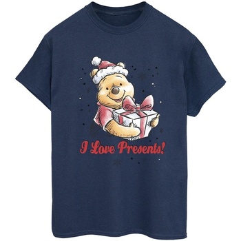 Abbigliamento Donna T-shirts a maniche lunghe Disney Winnie The Pooh Love Presents Blu